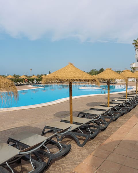 Indoor pool, outdoor pool, sun loungers