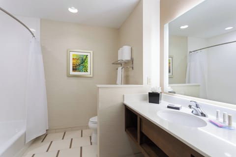 Room, 1 King Bed, Non Smoking | Bathroom | Shower, hair dryer, towels