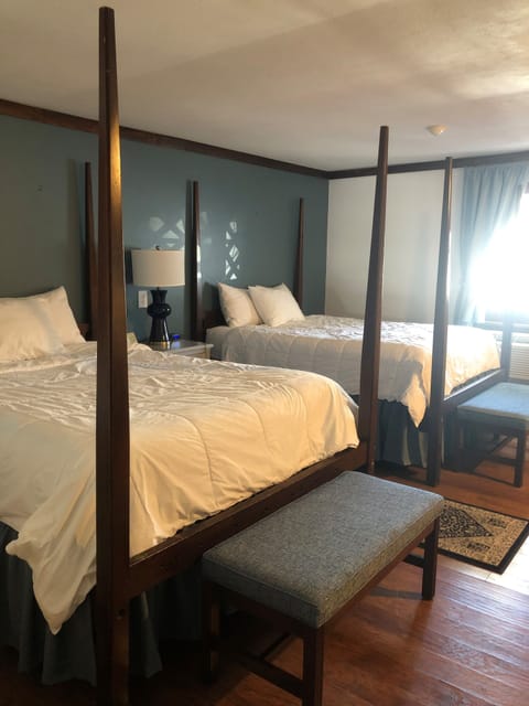 Motel Style Room with 2 Queen Beds - Pet Friendly | Individually decorated, individually furnished, desk, iron/ironing board