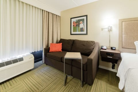 Room, 1 King Bed with Sofa bed, Accessible, Lake View (Hearing) | Living area | 32-inch LCD TV with cable channels, TV