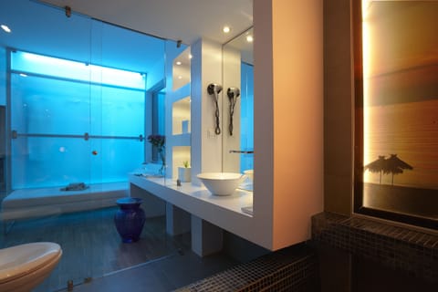 Junior Suite | Bathroom | Shower, eco-friendly toiletries, hair dryer, towels