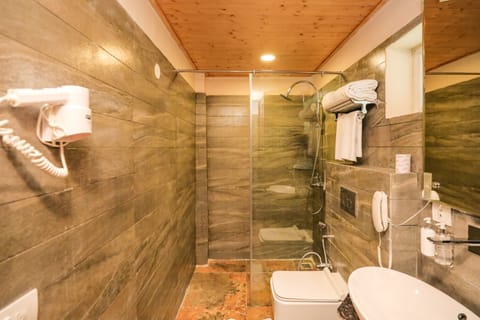 Deluxe Suite | Bathroom | Shower, free toiletries, hair dryer, towels