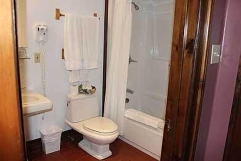 Room, 1 Queen Bed | Bathroom | Combined shower/tub, free toiletries, hair dryer