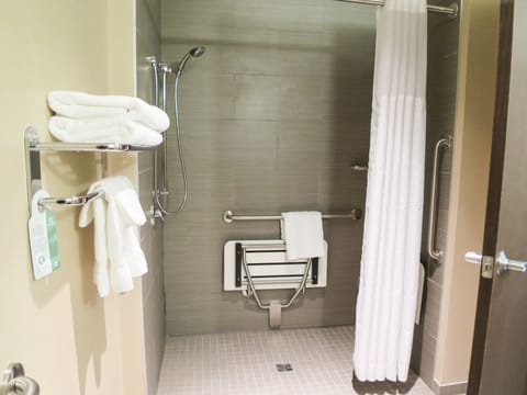 Suite, Accessible, Non Smoking | Bathroom | Rainfall showerhead, free toiletries, hair dryer, towels