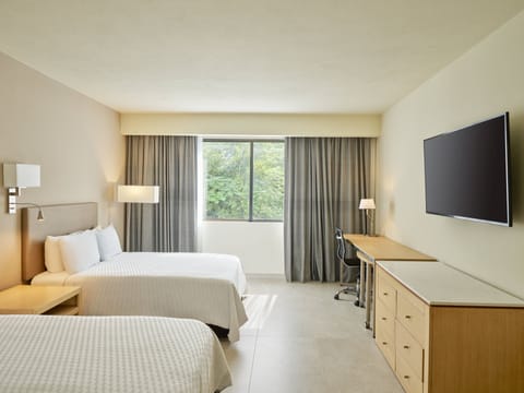 Executive Room, 2 Double Beds | In-room safe, desk, laptop workspace, blackout drapes