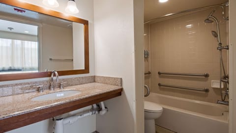 Suite, 1 King Bed, Accessible, Bathtub (with Sofabed) | Bathroom | Combined shower/tub, free toiletries, hair dryer, towels