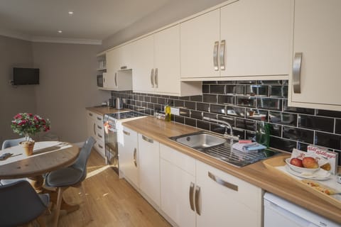 Suite, 1 Bedroom | Private kitchen | Fridge, microwave, stovetop, dishwasher