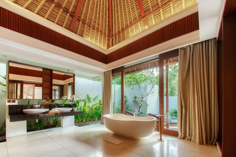 Exclusive Villa, 2 Bedrooms, Private Pool, Garden Area | Bathroom | Separate tub and shower, free toiletries, bathrobes, slippers