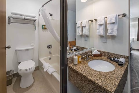 Standard Room, 2 Queen Beds | Bathroom | Combined shower/tub, designer toiletries, hair dryer, bathrobes