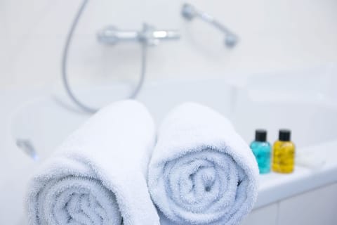 Twin Room | Bathroom amenities | Hair dryer, towels