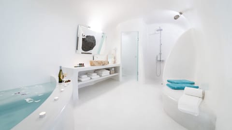 Deluxe Suite with outdoor heated plunge pool with jets (2 pax) | Bathroom | Shower, designer toiletries, hair dryer, bathrobes