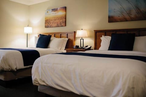 Standard Double Room, 2 Queen Beds, Non Smoking, Private Bathroom | 1 bedroom, premium bedding, desk, laptop workspace