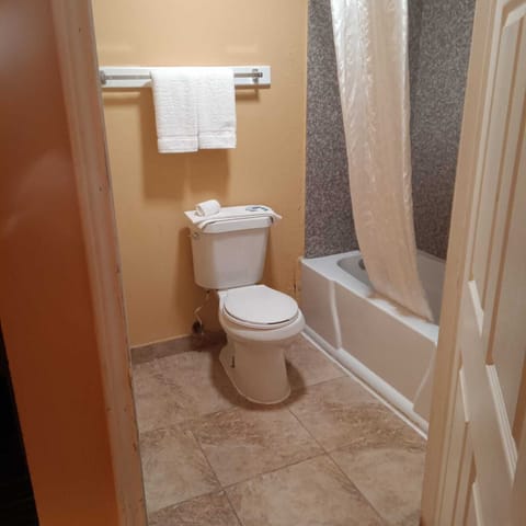 Standard Double Room, 2 Double Beds | Bathroom | Combined shower/tub, free toiletries, towels, shampoo