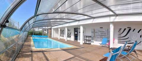 Indoor pool, open 8:00 AM to 10:00 PM, sun loungers