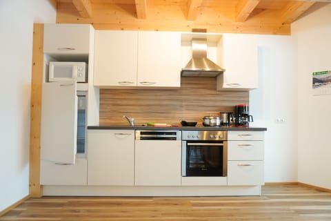 Family Apartment, 2 Bedrooms, Kitchen, Courtyard View | Private kitchen | Full-size fridge, microwave, oven, stovetop