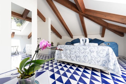 Double Room with Attic, Sea View and External Terrace | Frette Italian sheets, premium bedding, down comforters