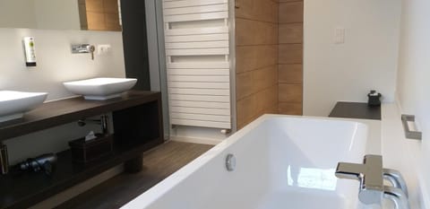 Shower, free toiletries, hair dryer, bathrobes