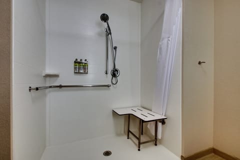 Standard Room, 1 King Bed, Accessible (Mobility, Roll-In Shower) | Bathroom | Free toiletries, hair dryer, towels, soap