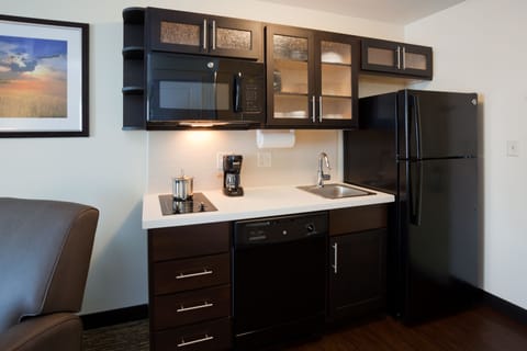 Studio Suite | Private kitchen | Fridge, microwave, stovetop, dishwasher