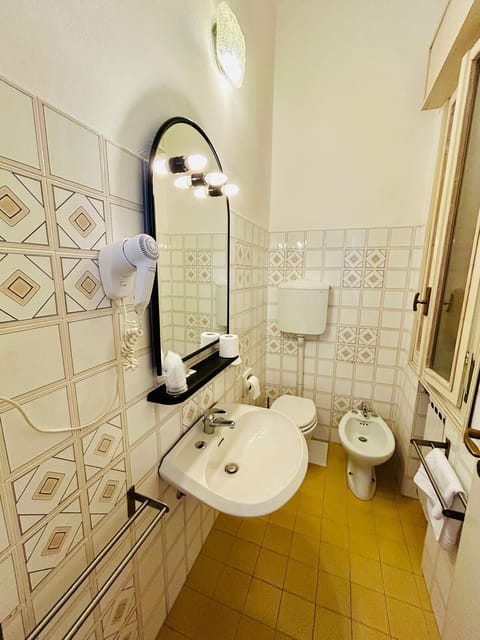 Shower, free toiletries, hair dryer, bidet