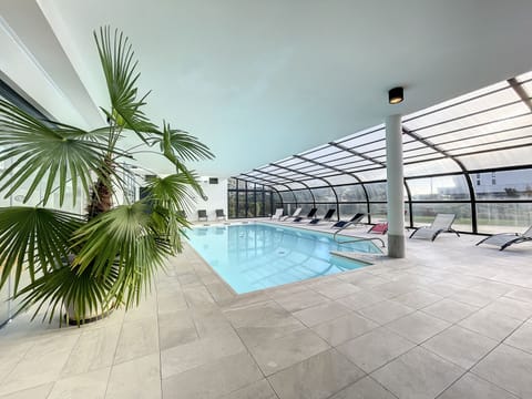 Indoor pool, open 10:00 AM to 8:00 PM, free cabanas, sun loungers