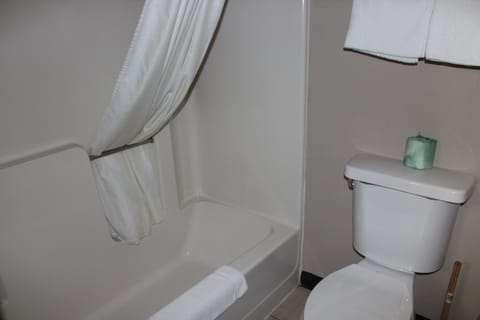 Combined shower/tub, deep soaking tub, hair dryer, towels