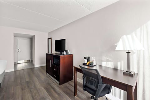 Standard Room, 2 Double Beds, Non Smoking, Refrigerator & Microwave (1st Floor;Pet Friendly) | In-room safe, desk, laptop workspace, iron/ironing board