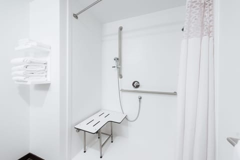 Room, 1 King Bed, Accessible (Mobility & Hearing, Roll-in Shower) | Bathroom shower