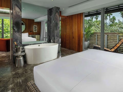 Villa, 1 King Bed (Penthouse) | Bathroom | Designer toiletries, hair dryer, bathrobes, slippers