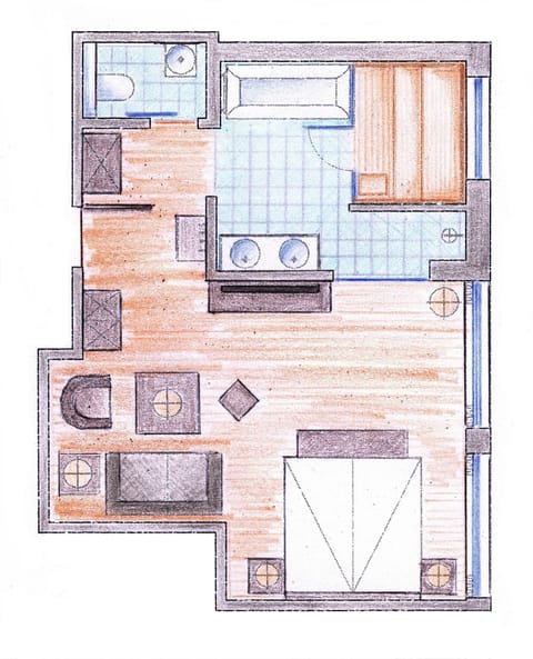 Junior Wellness Suite with private sauna | Floor plan