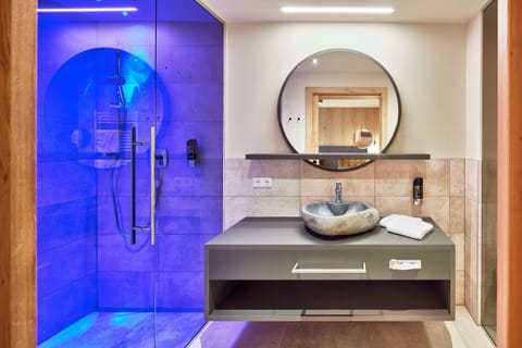 Shower, hair dryer, bathrobes, slippers