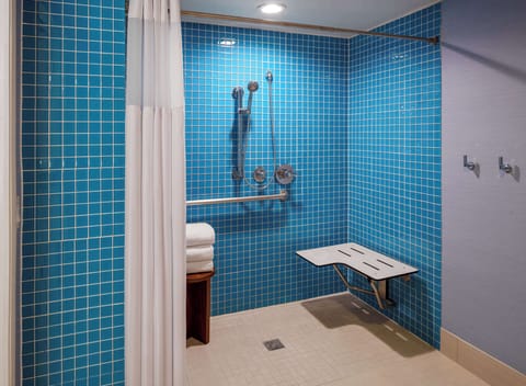 Suite, 1 King Bed, Accessible (Surfside Suite with Roll-in Shower) | Bathroom | Free toiletries, hair dryer, towels, shampoo