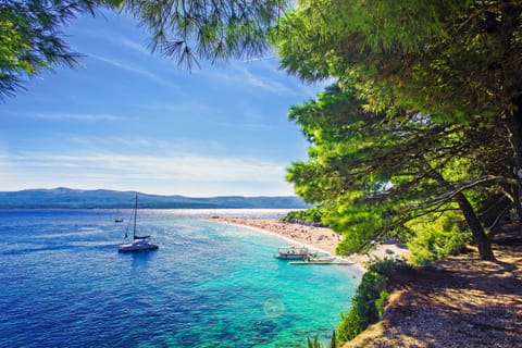 Beach nearby, white sand, beach volleyball