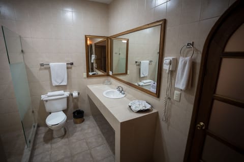 Suite, 1 King Bed | Bathroom | Shower, free toiletries, hair dryer, towels