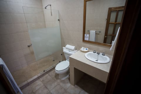 Standard Room, 1 King Bed | Bathroom | Shower, free toiletries, hair dryer, towels