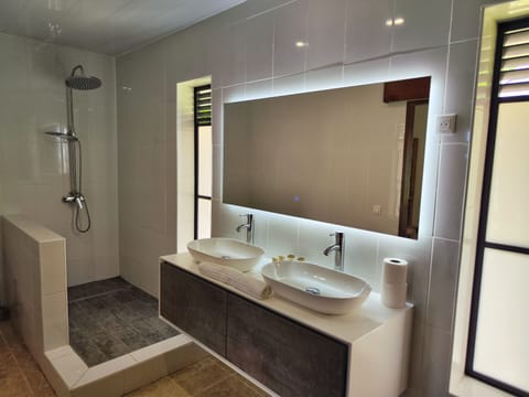 Beachfront Bungalow | Bathroom | Shower, free toiletries, towels