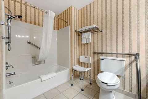 Room, 1 King Bed, Accessible, Non Smoking | Bathroom | Combined shower/tub, hair dryer, towels