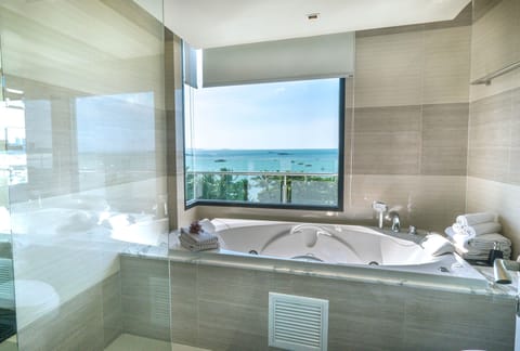 Signature Suite, 2 Bedrooms, Terrace, Ocean View | Bathroom | Separate tub and shower, deep soaking tub, rainfall showerhead