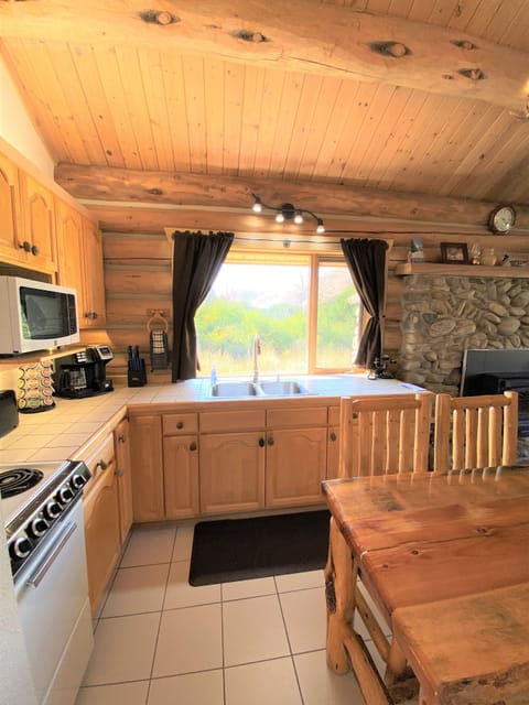 Luxury Cabin, 2 Bedrooms, Kitchen (Sapphire) | Private kitchen | Full-size fridge, microwave, oven, stovetop