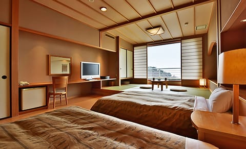 Japanese Western Style Room, Ocean View | In-room safe, desk