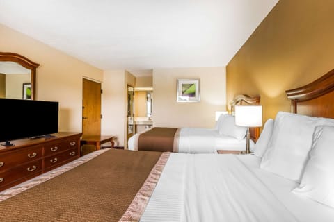 Suite, 2 Queen Beds, Refrigerator & Microwave | Desk, blackout drapes, free WiFi, bed sheets