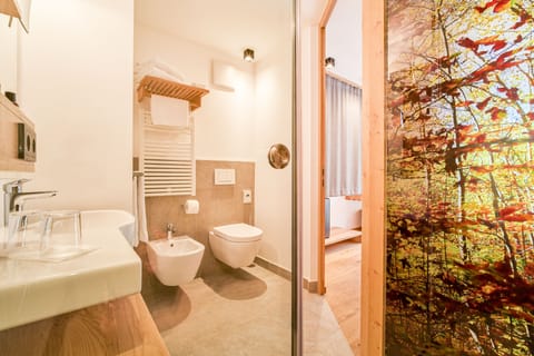 Classic Double Room, Terrace, Mountain View (Deluxe) | Bathroom | Shower, hair dryer, bathrobes, slippers