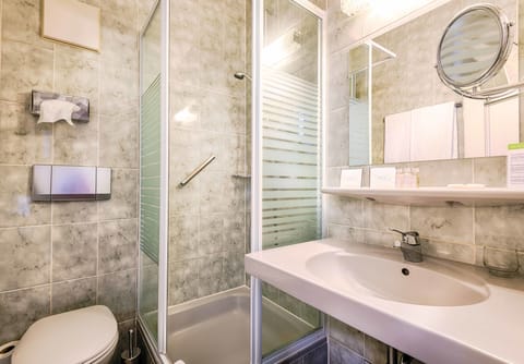 Eco-friendly toiletries, hair dryer, towels, soap