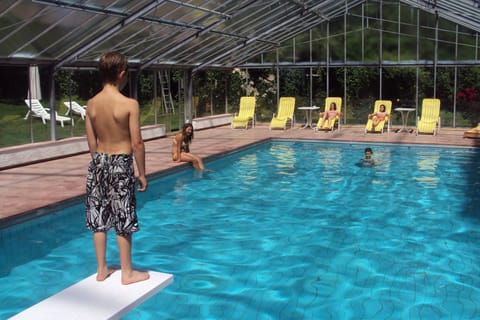 Seasonal outdoor pool, sun loungers