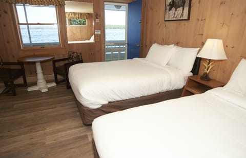 Cabin, 2 Double Beds, Kitchenette, Lake View | Free WiFi, bed sheets