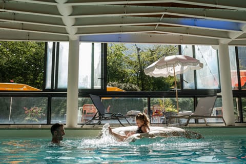 Indoor pool, open 9:00 AM to 10:00 PM, sun loungers