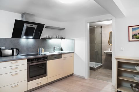 Studio (No View) | Private kitchen | Fridge, oven, stovetop, dishwasher