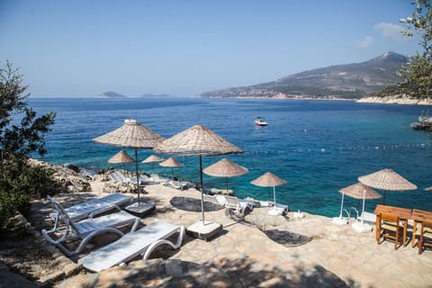 Private beach nearby, sun loungers, beach umbrellas, beach bar