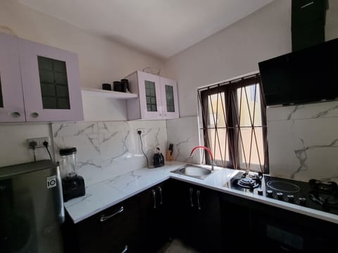 Superior Apartment | Private kitchen | Full-size fridge, microwave, stovetop, electric kettle