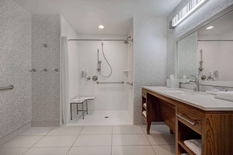 Studio, 1 Queen Bed, Accessible, Non Smoking (Roll-in Shower) | Bathroom shower